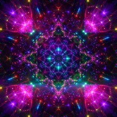 Obraz premium Kaleidoscopic, vibrant, light pattern