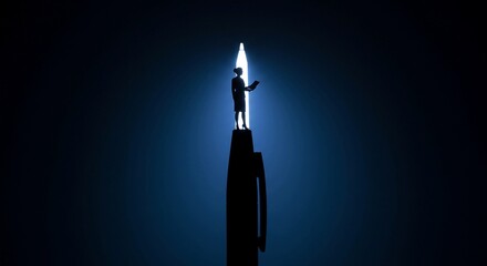 Abstract business silhouette concept representing leadership, teamwork, vision and strategic success in modern corporate environment