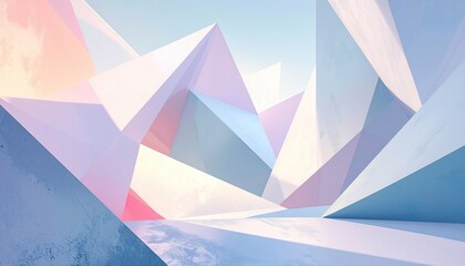 Abstract geometric forms featuring pastel colors, ideal for artistic backgrounds or designs