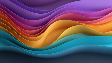 Obraz premium Colorful abstract wave design with flowing smooth lines in vibrant hues creating a dynamic modern background background image