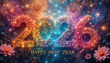 Fototapeta premium Happy new year, New Year, new year, Happy New Year 2026, happy new year, 2026, happy 2026, happy 2026 year, 2026, New Year, year