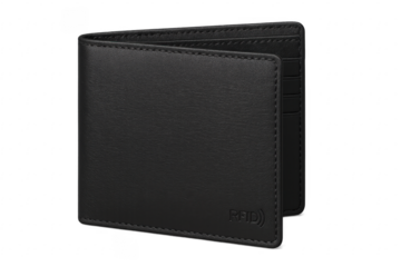 Black leather wallet with RFID blocking technology