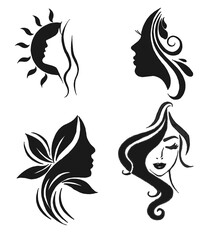  drawing hair style illustrations design for templates.