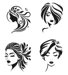  drawing hair style illustrations design for templates.	
