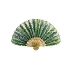 Elegant Hand Fan with Fern Leaf Design - Vintage Style Accessory
