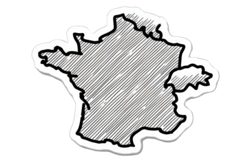 Outlined France Map Illustration