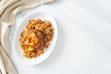 roasted crispy belly pork with salt and chili