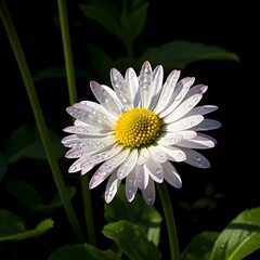 A delicate daisy in bloom, with petal edges slightly curled and soft as silk