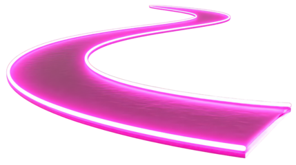 Pink Neon Curved Pathway