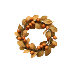 Autumnal Dried Leaf and Berry Wreath