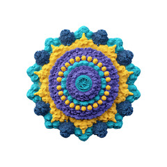 Vibrant Mandala Design Created with Colorful Sand