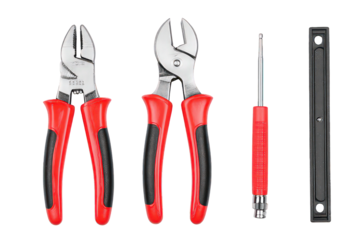 Set Of Assorted Tools With Red Handles