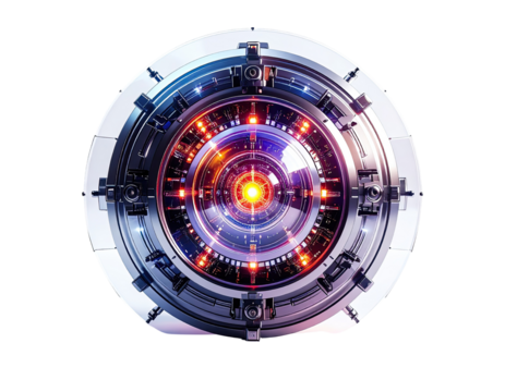 Circular, futuristic, technological lens