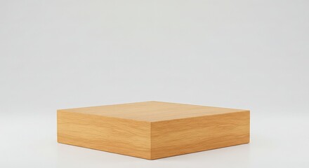 Clean, modern wooden cube pedestal offers a versatile display platform for product showcases or minimalist design concepts, highlighting natural wood grain texture.