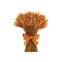 Golden Wheat Sheaf with Orange Bow - Harvest Abundance