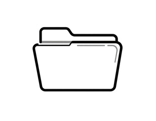Simple white folder icon on black background (4)