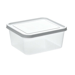 Clear plastic food container with lid