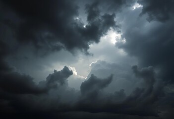 Obraz premium Dark, stormy cloudscape with dramatic lighting and texture, artistic, sky texture