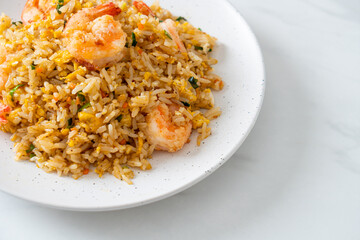 fried shrimps fried rice on plate