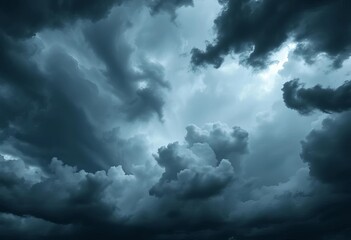 Obraz premium Dark, swirling storm clouds fill the frame, ominous and dramatic, graphic, black