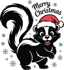 Christmas donkey with gift silhouette vector