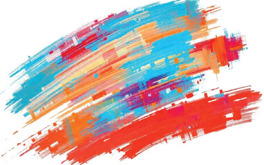 Abstract Brushstroke Composition with Dynamic Color Palette