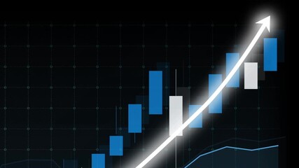 Business growth concept in allusive graph chart showing marketing sales profit increasing to future target . Excellent financial status of corporate business rise up . Finance and money 3D rendering . - Powered by Adobe