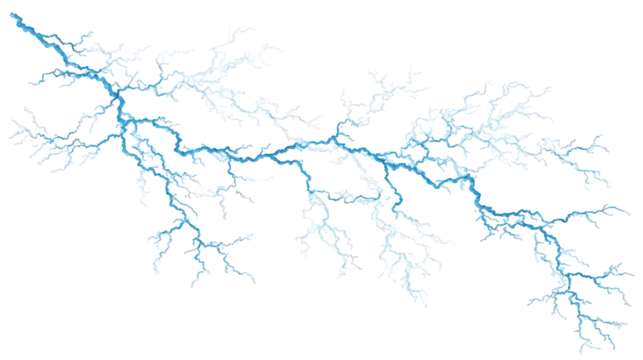 Abstract Blue And White Lightning Bolt Pattern On Transparent Background