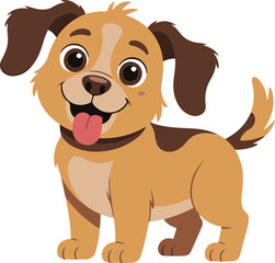Fototapeta premium Adorable cartoon puppy dog with big floppy ears and a playful expression