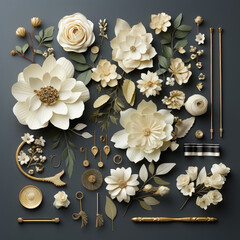 golden floral background