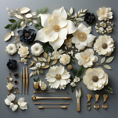 frangipani flowers and stones
