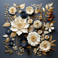 golden floral background