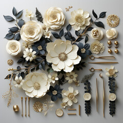 wedding rings on a wedding bouquet