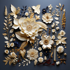 gold floral background