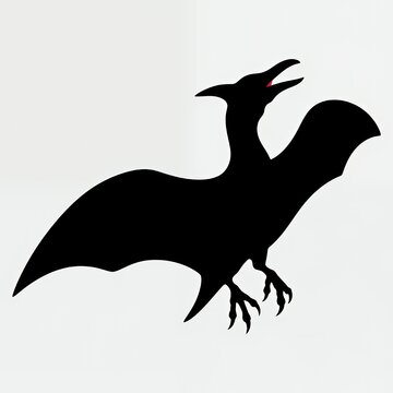 Mysterious silhouette of a mythical creature in flight, showcasing elegance and power.