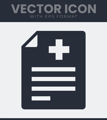 Fototapeta premium Simple medical document report icon plus sign