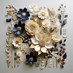golden floral background