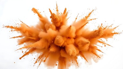 A vibrant explosion of brown powder forming organic cloud shapes, inspired by festive color celebrations.