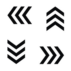 Four black arrow symbols on a white background, arranged in a square. Arrows in four directions.