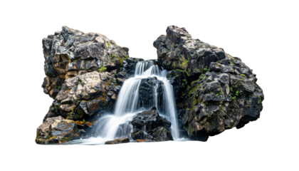 Waterfall cut-out isolated, 