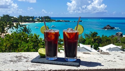 Tropical Seaside Refreshment with Iced Drinks