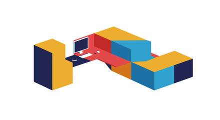 Obraz premium Elevating Corporate Spaces: Premium Reconfigurable Workspace Modules for Agile Innovation