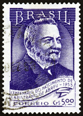 Postage stamp Brazil 1953 Joao Capistrano de Abreu, historian