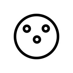 Surprised emoji face icon for chat, social media, feedback, and digital communication design on transparent background