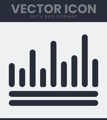 Audio levels bar chart vector graphic