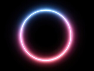 Neon circle glow on black