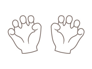 Obraz premium 手のイラスト「がおー！」白