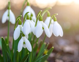 Obraz premium Spring flowers in soft sunlight