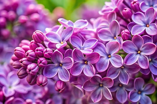 Bunch of purple flowers with a few white flowers in the middle - Powered by Adobe
