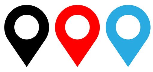 Location or map pin icon symbol. vector illustration